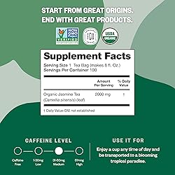 FGO Organic Jasmine Green Tea, 100