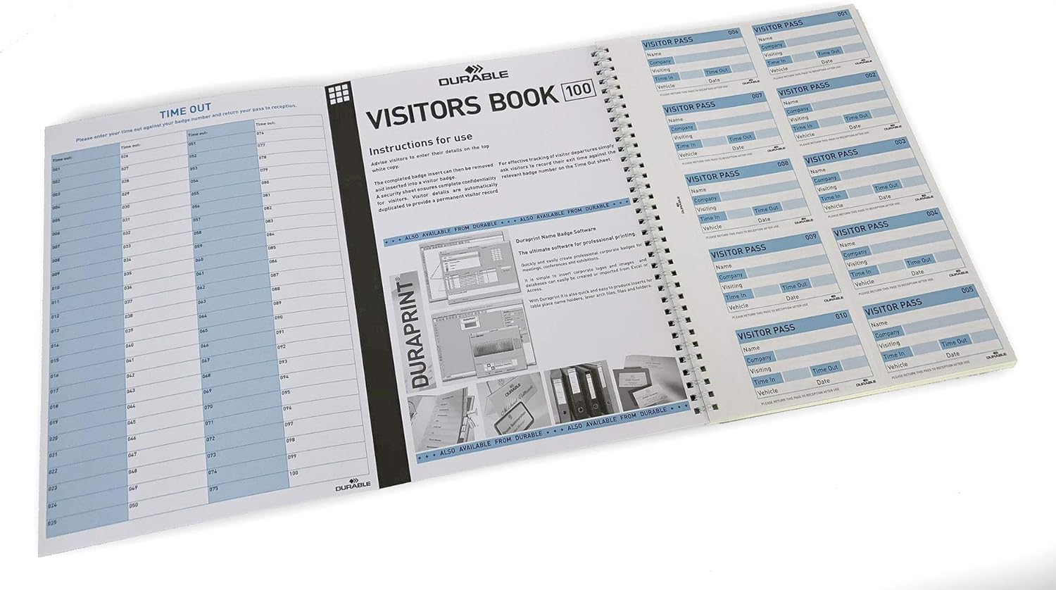 DURABLE Recharges Pour Registre visiteurs 100 Visitors Book Amazon.co.uk Office Products