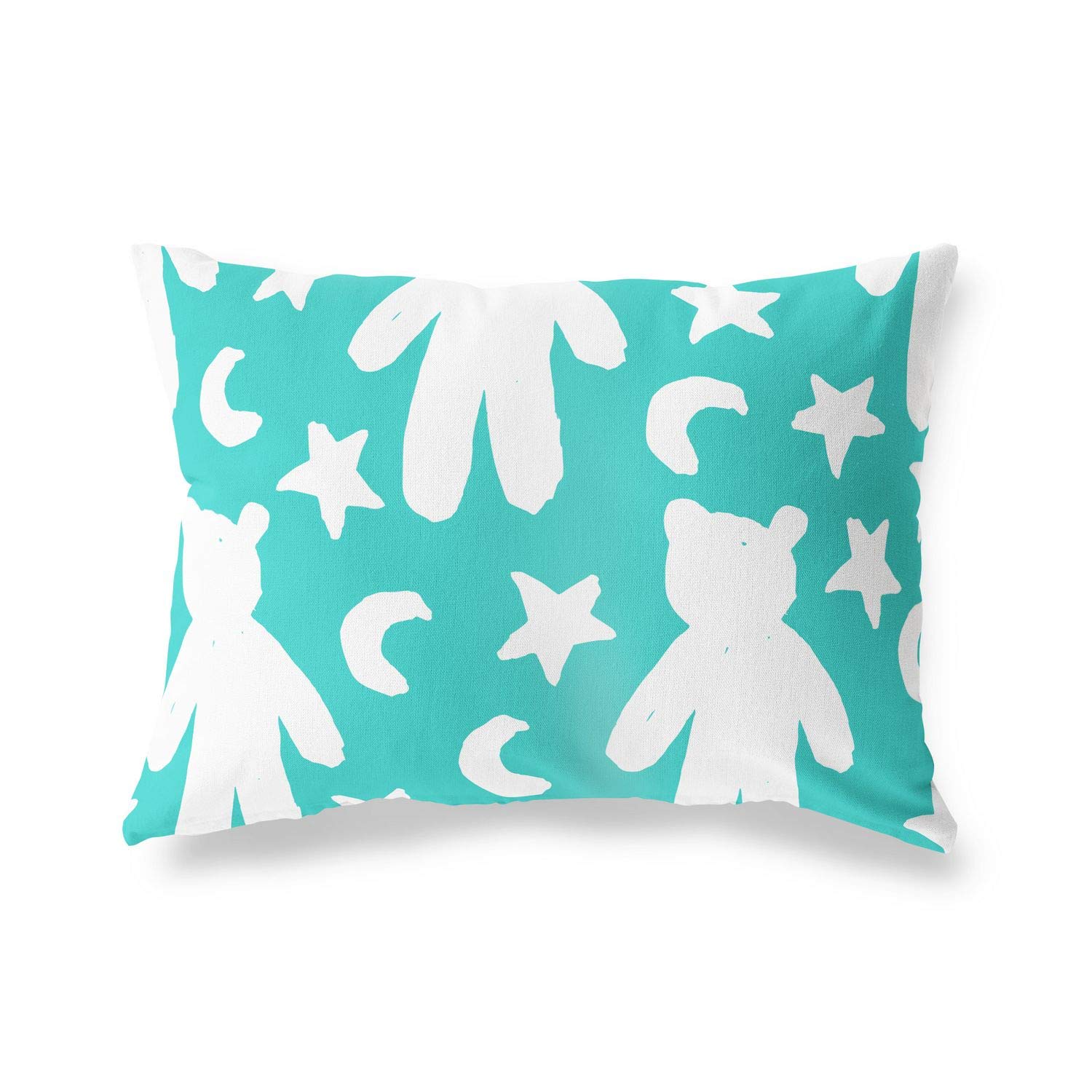 BonaMaison Decorative Cushion Cover, Turquoise-White Throw Pillow Covers, Home Decorative Pillowcases for Livingroom, Sofa, Bedroom, Size: 45X60 Cm - Designed and Manufactured in Turkey