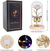 Beferr Galaxy Colorful Rose Glass Dome Light Up Gift for Mum Wife Mom view 6