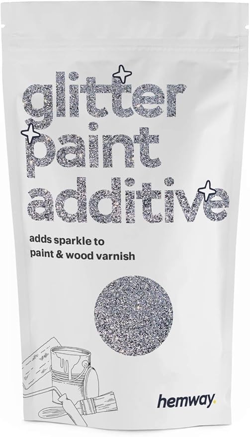 Hemway (SIlver) Glitter Paint Additive Crystals 100g / 3.5oz for