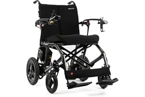 Travel Buggy AeroLux-2C Electric Wheelchair, Lightweight, Foldable, Carbon Fibre Wheelchair, Upgraded LCD Panel Joystick, Blu
