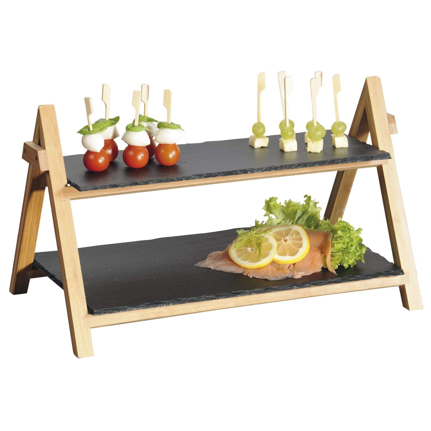 Cake Stand 2 Tier 45 x 6 x 31 cm Slate and