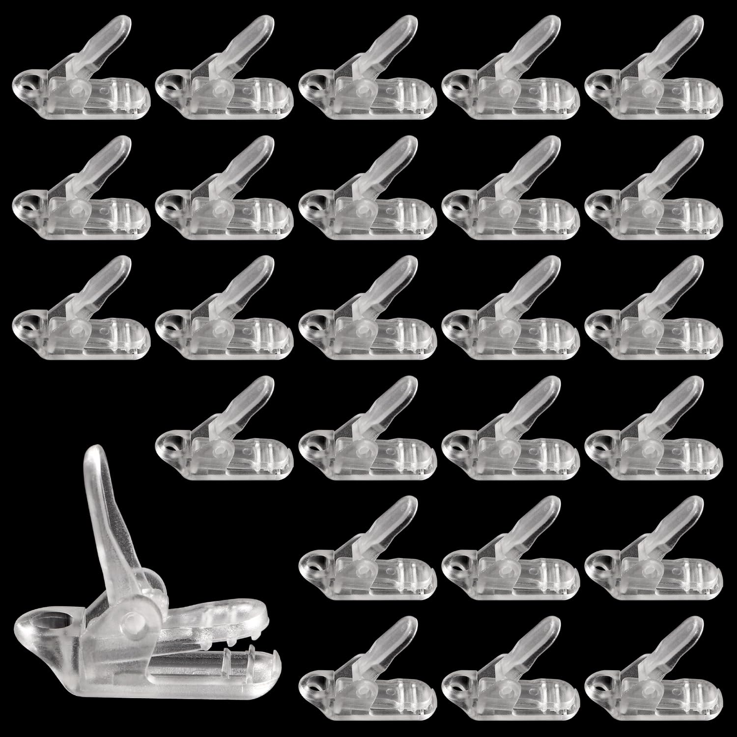 Lyeteung 25 PCS Tarp Clips, Plastic Awning Clamp Grip, Tent Clamp, Alligator Clamp Tent Snaps for Camping, Tarps, Caravan, Garden Shade Cloth, Transparent