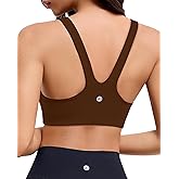 RIOJOY Sports Bras for Women, Double Lined Womens Sports Bras with Removable Pads, Racerback, Square Neck Gym Yoga Sport Bra
