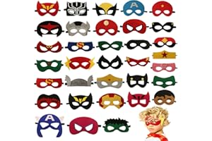 DANGSHAN Superhero masks - Super hero party favors for kids, and birthday supplies 32 set for kids party