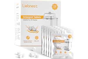 Liebnest 150Pcs Detergent Tablets for Baby Bottle Washer, Bottle Washer Tablets Compatible with Momcozy, Baby Brezza, Grownsy Bottle Washers, Safe & Residue Milk Free