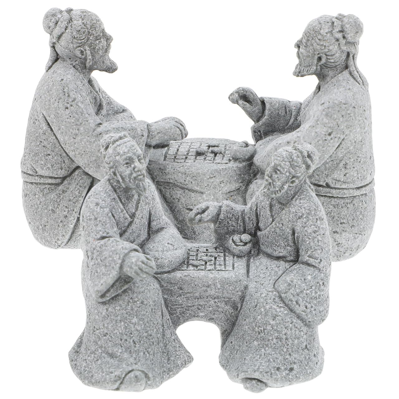 Housoutil Sandstone Table Chess Ornaments Miniature Zen Garden Landscape Figurines for Home Decor Micro Landscape Bonsai Accessories for Living Room and Office