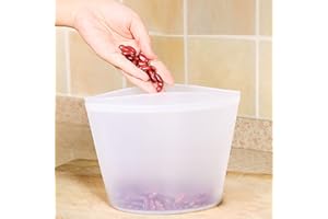 3PCS Silicone Food Storage Bags Set - Reusable Airtight Seal Bags (500ml+1000ml+1500ml), Leak-Proof Freezer Bags for Fruit, S