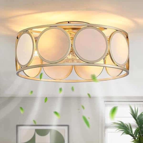 EPINL CAGED CEILING FAN WITH LIGHT – 19.7″...