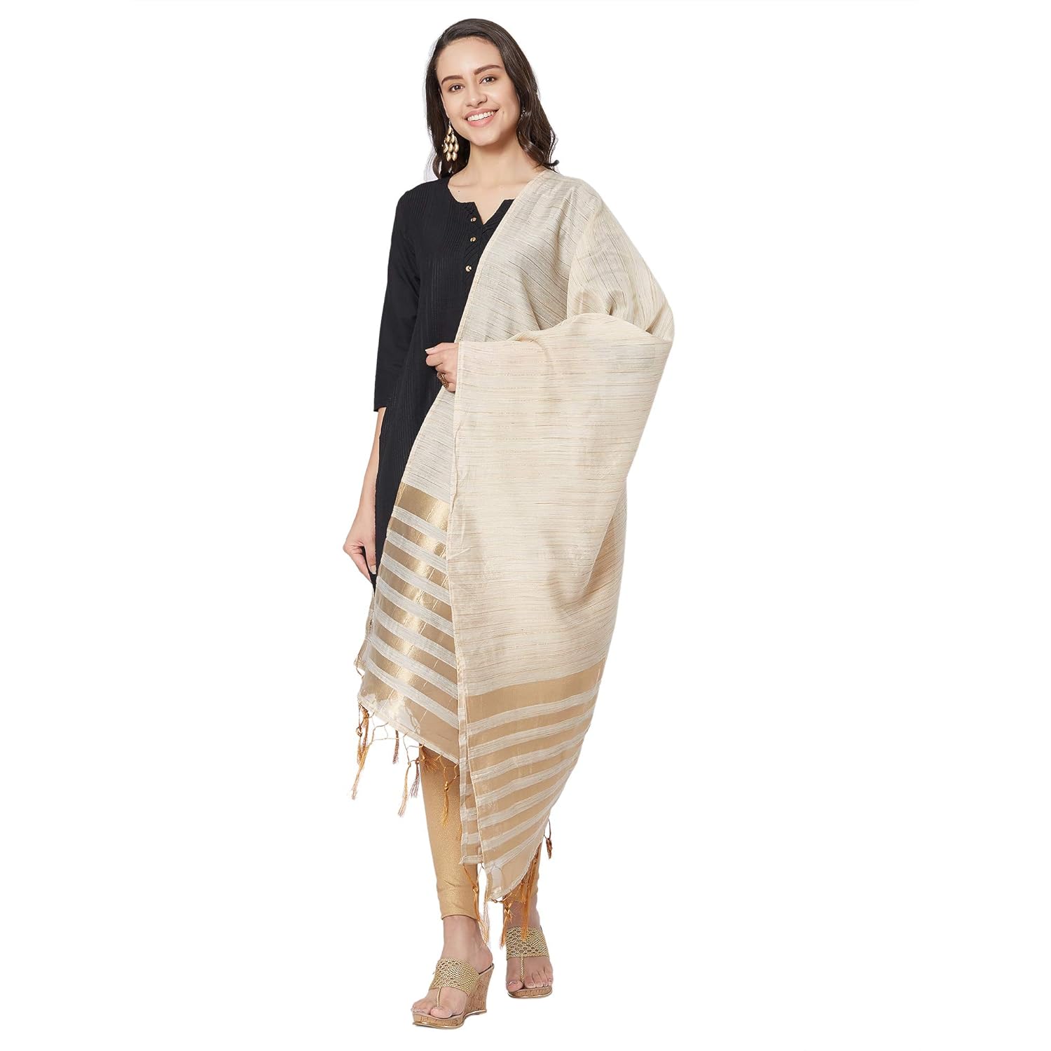 nanda silk mills cotton woven dupatta for women