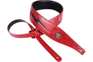 YUEKO Cool Lightning Pattern/Flame Guitar Strap Strap for Electric Guitar/Bass