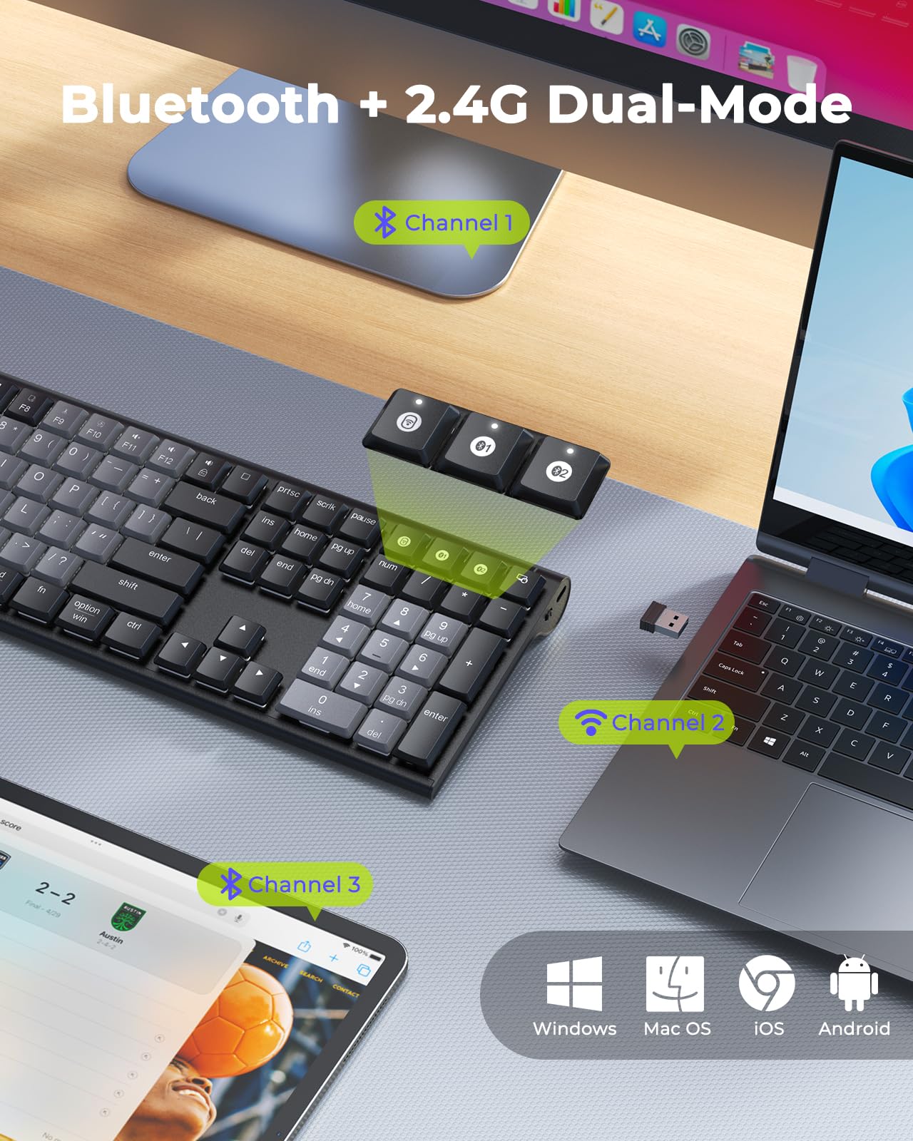 Mua seenda Low Profile Mechanical Keyboard, Multi-Device Mechanical ...
