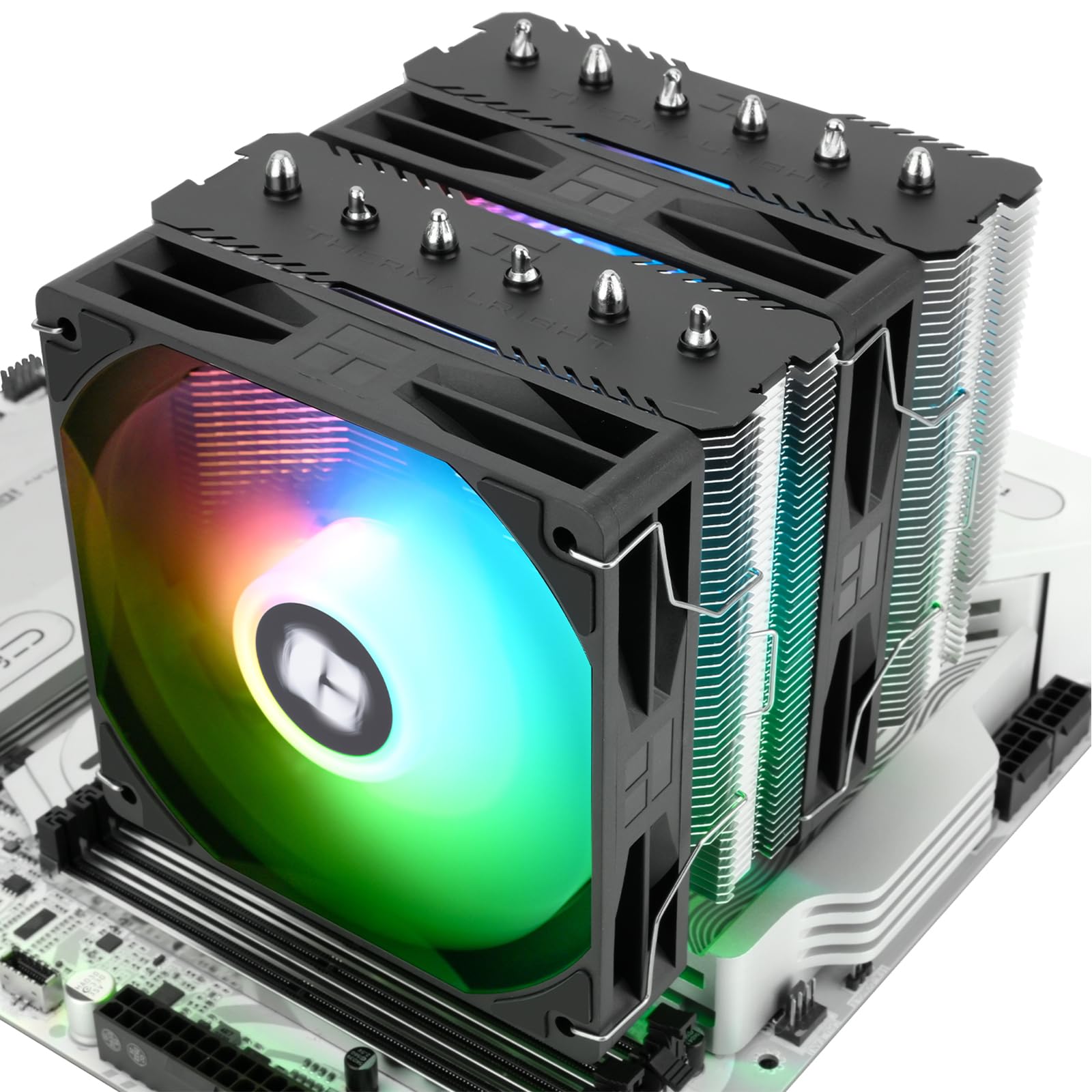 Thermalright Peerless Assassin 120 SE ARGB Black V2 CPU Air Cooler - 6 Heat Pipes AGHP GEN 5.0 Technology | 1850RPM PWM 120mm Fans, for Intel 1851/1700/115X/1200, AMD AM4/AM5