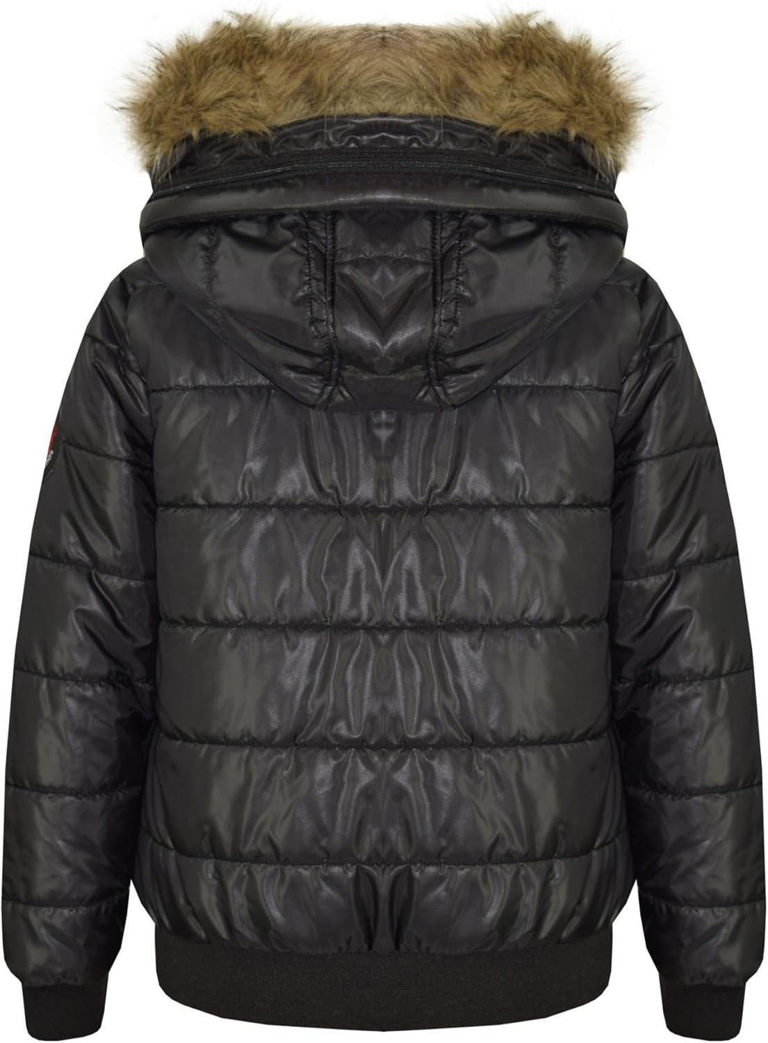 maya faux fur hood bubble coat