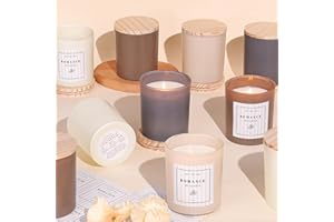 REISEN 12Pcs Assorted Black Candle Jars for Making Candles, 10oz Empty Candle Jars with Bamboo Lids and Labels, Glass Jars for Candle Making Supplies, Candle Containers for DIY Gifts