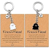 Best Friend Keychain Long Distance Friendship Gifts for Friends Cute Bff Gifts for Bestie Birthday Valentines Galentines Christmas Gift for Women Boo Basket Stuffers Best Womens Stocking Stuffer