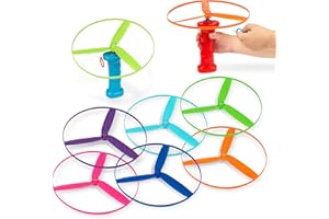 Battat - Flying Disc Launcher Toy Helicopter with 2 Launchers & 8 Discs - Screen-Free Outdoor Summer Toys for Active Play - N