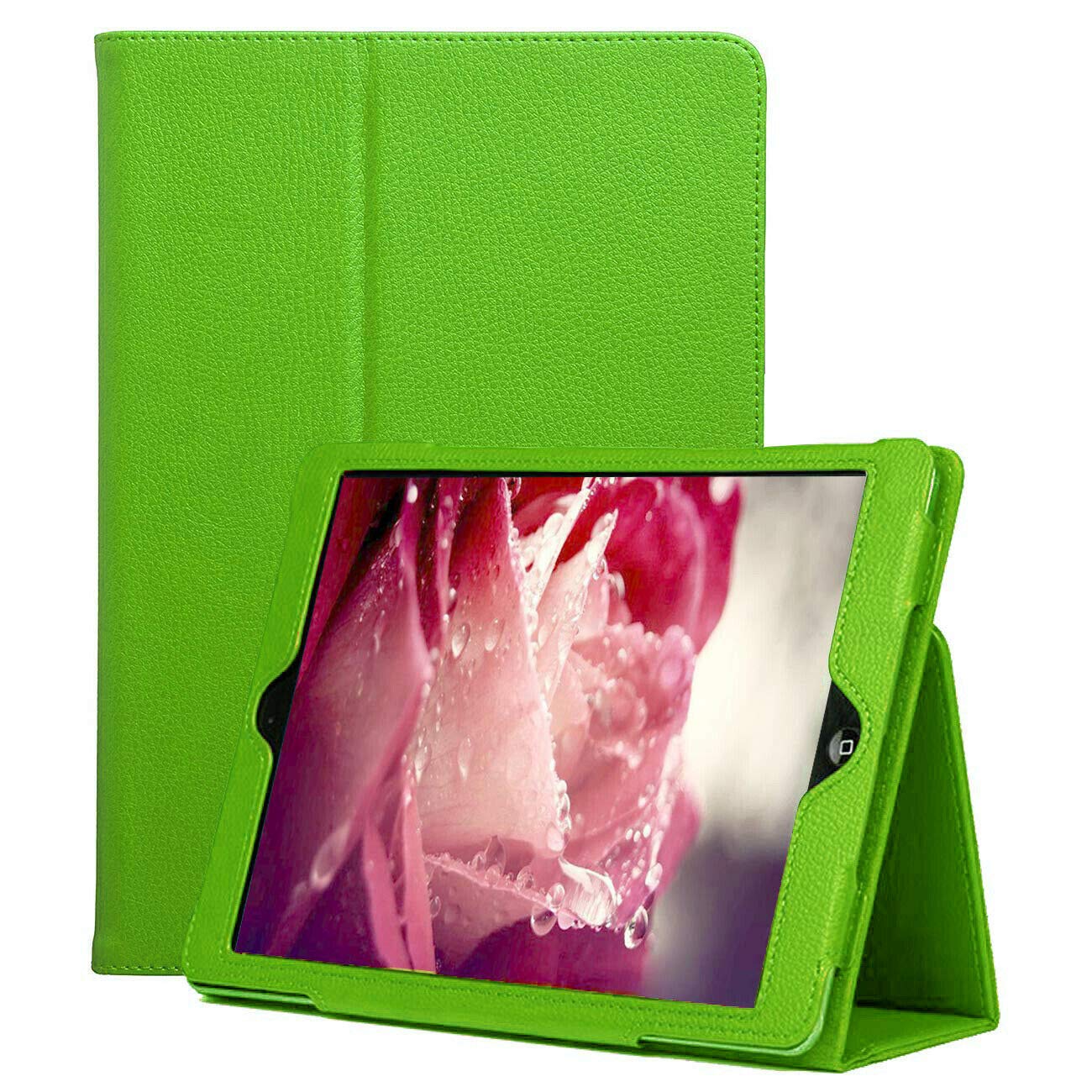 PU Leather Stand Case for iPad Air 1/2 9.7 2017/18 5th/6th Generation Folio Cover (Green)