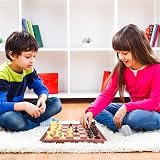 Peradix 25cm Magnetic Chess & Checkers Set Folding Board Kids Adults Brown view 7