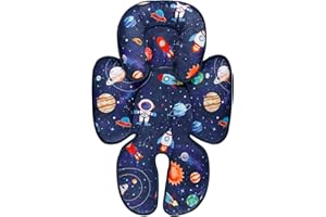 SWESEN Baby Car Seat Head & Body Support, Infant Carseat Insert, Soft Baby Car Seat Insert Cushion for Strollers, Bouncers, Swing, Space Planet