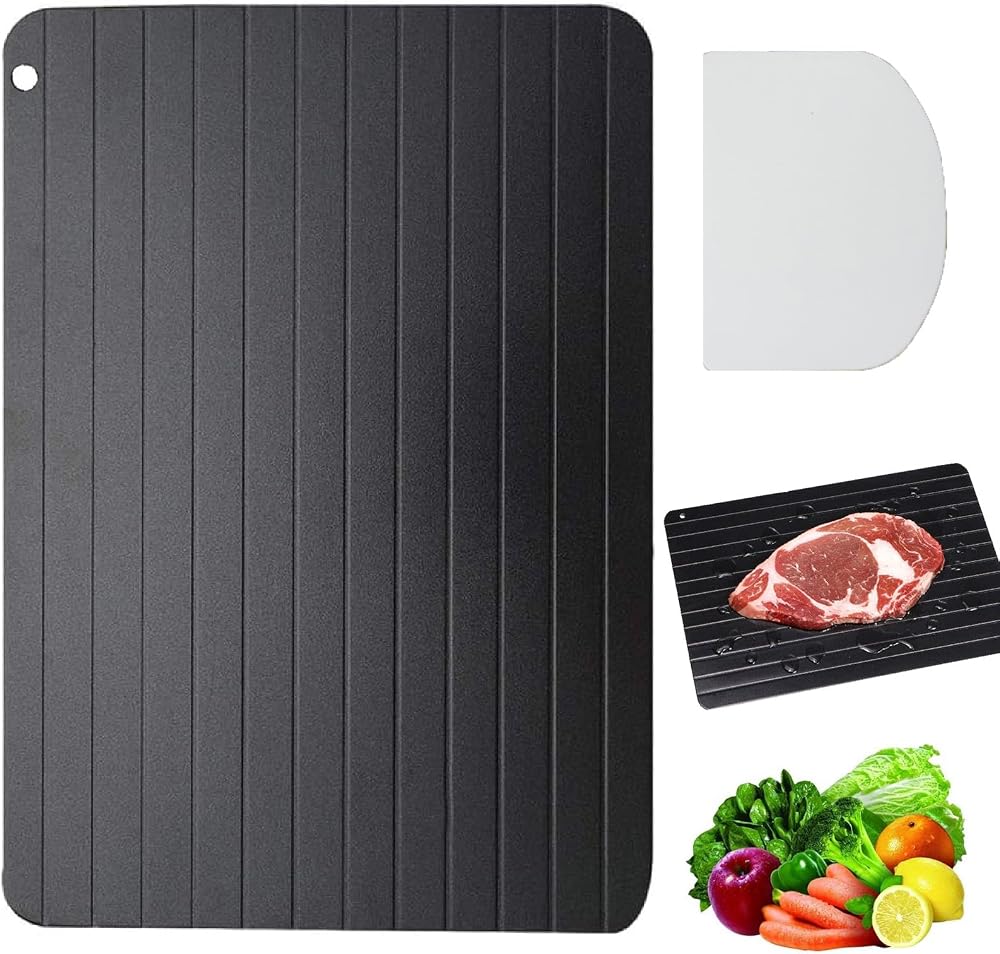 PSFXBM Fast Defrosting Board for Fish, Meat & Poultry with Scraper