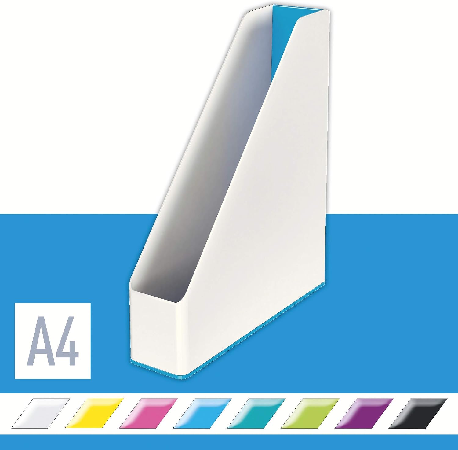 Leitz TS-120556 Wow Range A4 Duo Colour Magazine File, 73mm x 318mm x 272mm, Blue