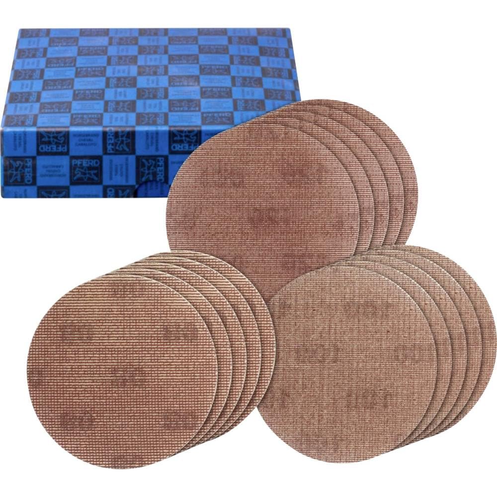 PFERD Mesh Velcro Discs Set Coarse 15 Pieces Corundum Diameter 150 mm A80, 100, 120 | 45098042 –