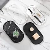Luxspire Resin Vanity Tray Oval Storage Bath Organizer Matte Black M view 4