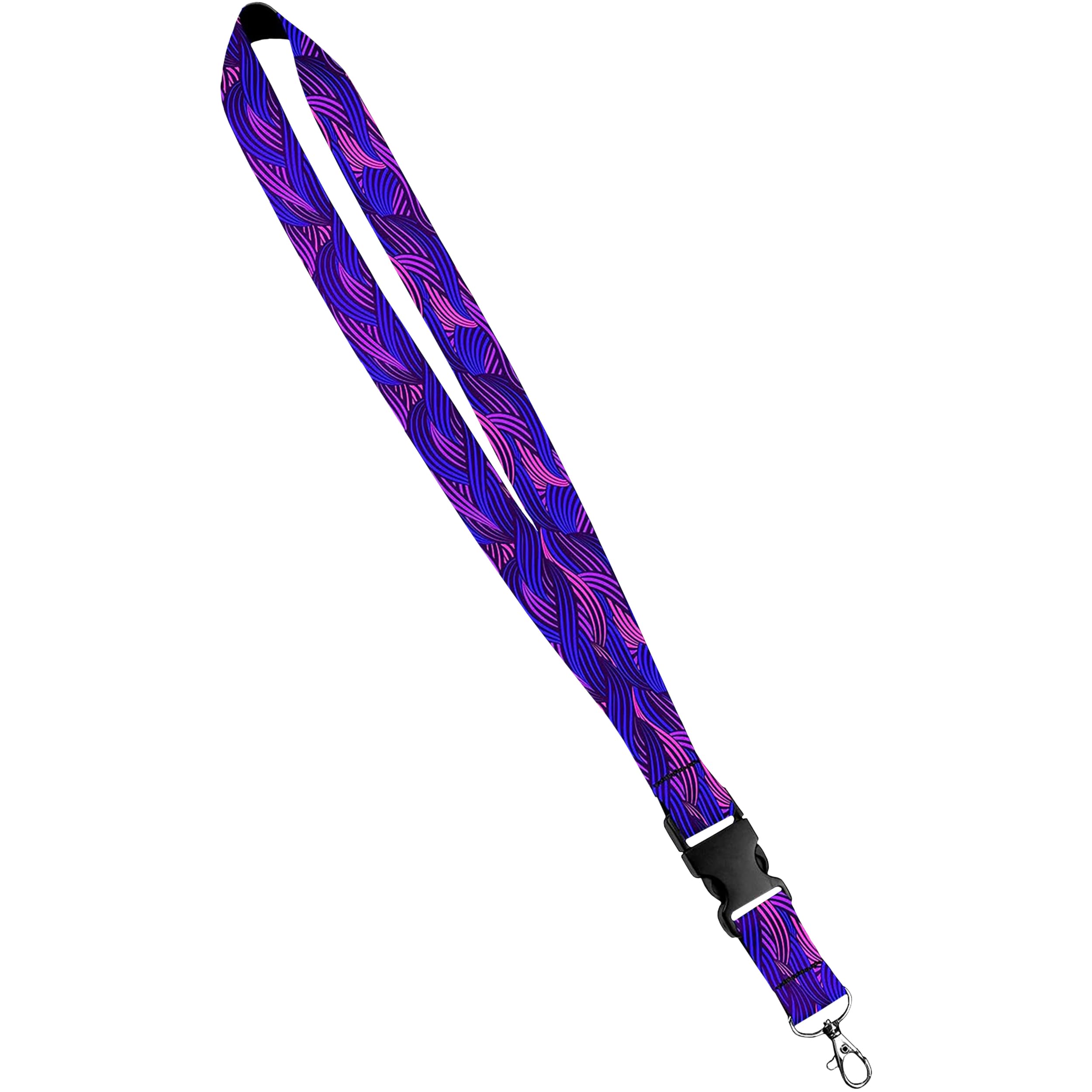 Moose Pet Wear Fashionable Lanyard - Satin Keychain Necklace, ID Badge Holder – 3/4 Inch, Endless Waves — image 1