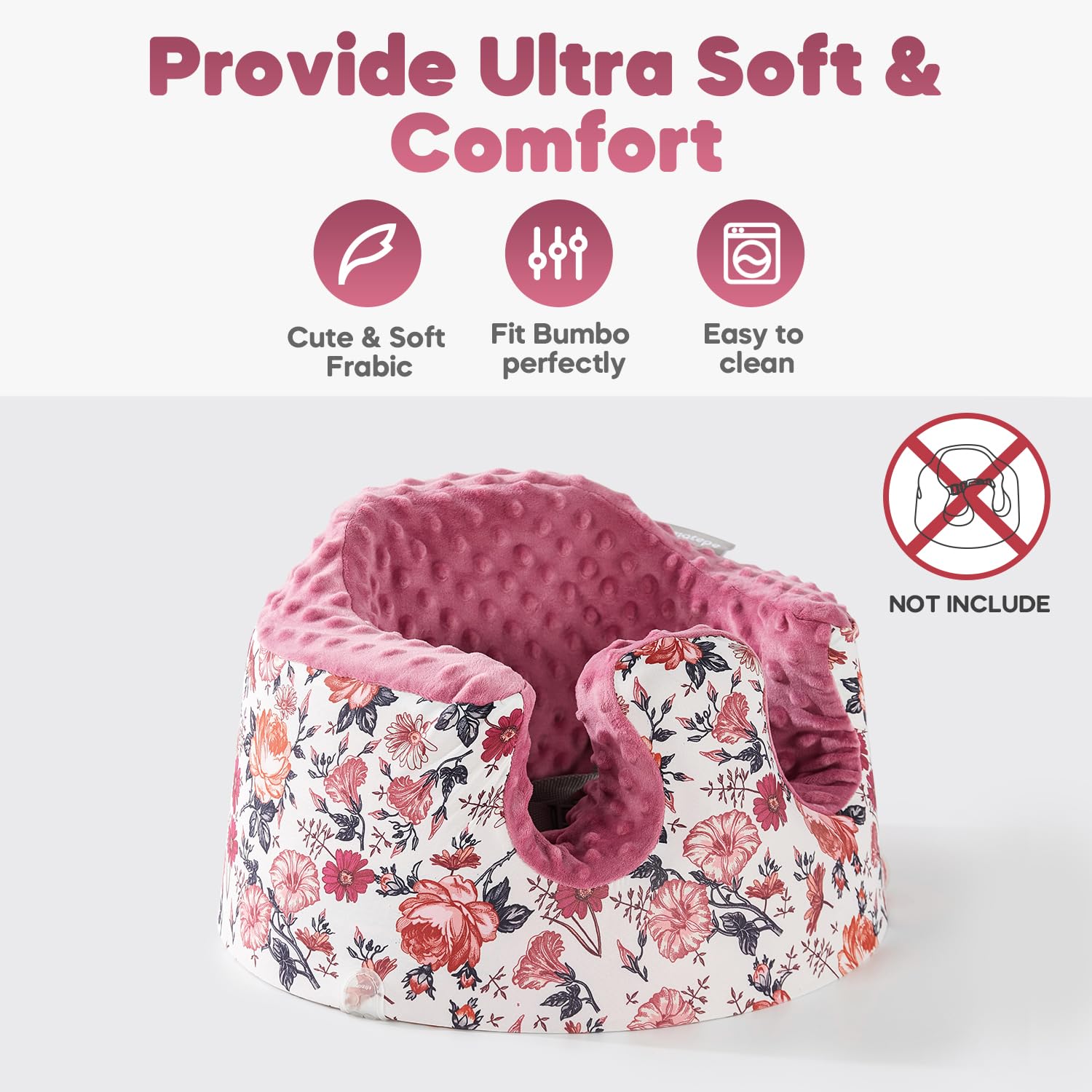 Seat Cover Compatible with Bumbo and Nuby Seat,Booster Seats Accessories,Soft Breathable Cover for Baby Girl Boy,Cover Only