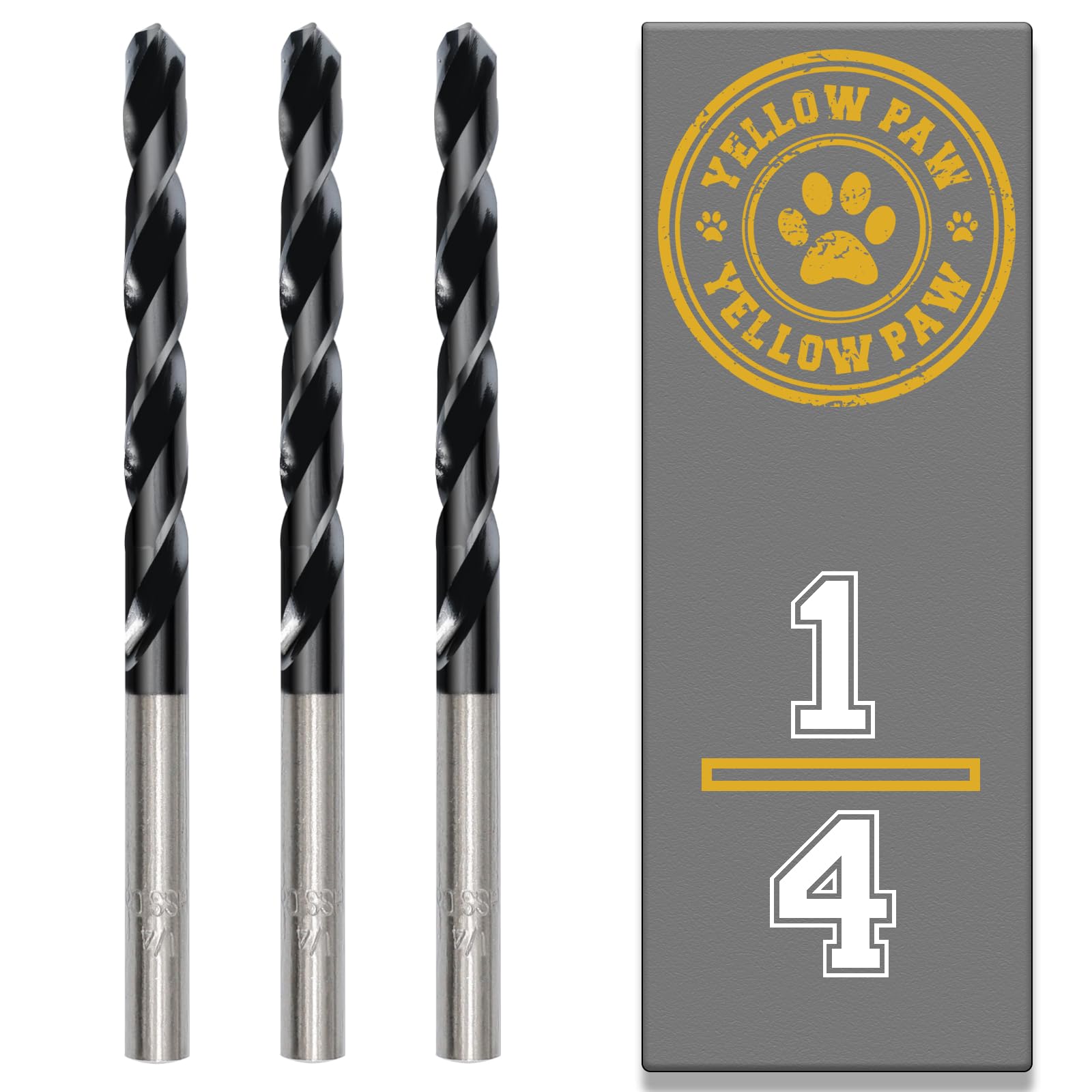 Photo 1 of 1/4 Inch Drill Bit (3 Pack) Industrial Grade M35 Cobalt Titanium Aluminum Nitrite - 1/4" Diameter & Total Length of 4" with Working Length of 2-3/4" Easily Drill Into Metal, Steel, & Aluminum