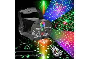 AKEPO Party Light Laser Lights Projector Stage Music Activated Battery Powered Portable Strobe Light RGB LED Indoor DJ Disco 