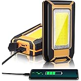 Favorlite 2 Pack 40W 1600LM LED Work Light, Rechargeable Portable Magnetic Flood Lights for Outdoor Camping Emergency Car Repairing and Waterproof Job Site Lighting