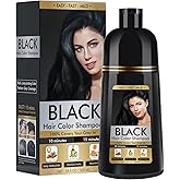 BOJICA Black Hair Dye Shampoo 3 in 1 for Gray Hair, Hair Color shampoo for Women, Natural Shampoo Hair Dye-100% Grey Hair Coverage/Herbal Ingredients-17.6 OZ