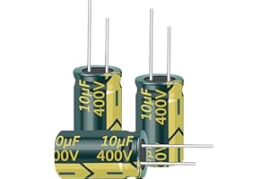 Cermant 10PCS 400V 10UF Capacitor 10x17MM(0.39x0.67in) High Frequency Aluminum Electrolytic Capacitors for TV, LCD Monitor, Game