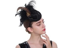 LATIMOON Fascinators Hat for Women Tea Party Headband Mini top Hats Cocktail Flower Mesh Feathers Hair Clip