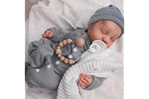 WOOROY Realistic Reborn Baby Dolls - 18 Inch Full Vinyl Body Lifelike Reborn Boy Doll Poseable Real Life Newborn Sleeping Silicone Baby Dolls Gift Toys with Accessories for Kids Age 3+