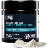 Four Leaf Rover Bifido for Fido - Dog Probiotics, S Boulardii, 50B CFU | 13 probiotic strains at 50 billion CFU with Saccharomyces boulardii and organic Jerusalem artichoke prebiotics.