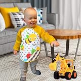 Vicloon Bibs with Sleeves 4 Pcs Waterproof Long Sleeve Feeding Bibs view 6