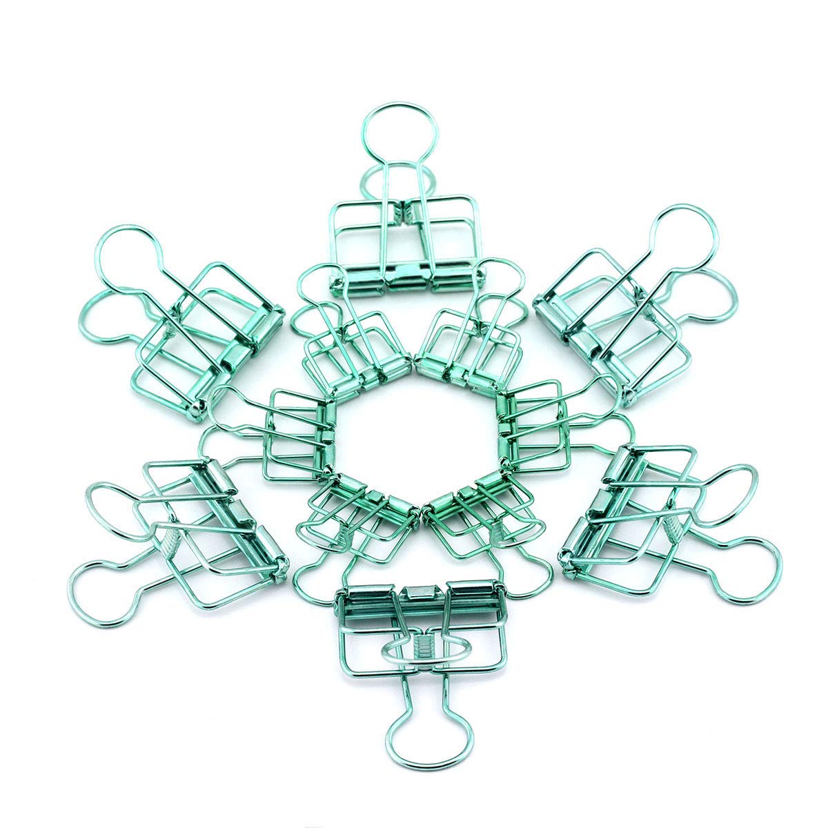 RuiLing 40-Pack Multi-purpose Metal Wire Binder Clip Set,20pcs 2.25 Inch & 20pcs 1.57 Inch Paper Metal Clips,for Home Office Supplier School Accessories - Green