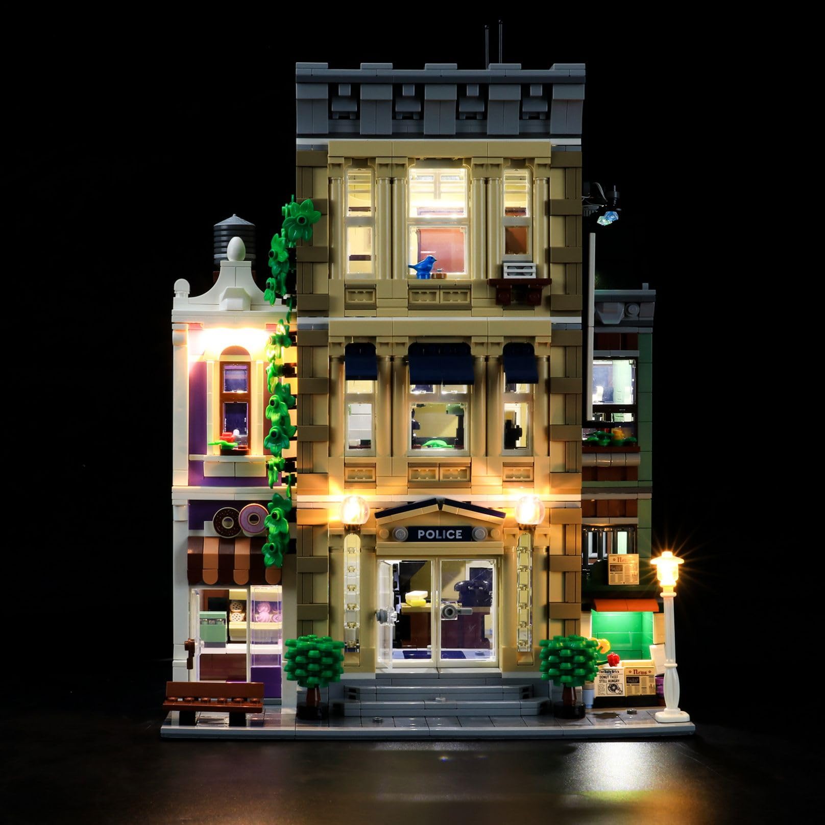 MENZAVA LED Light Kit Compatible with LEGO 10278 Police Station Icons Building Blocks Model - Model Set NOT Included