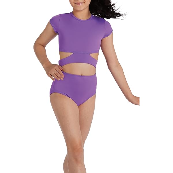 Amazon.com: Balera Cap Sleeve Leotard with Asymmetric Mesh