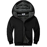 SWISSWELL Unisex Boys Girls Fleece Hoodie Sherpa Lined Jacket Zip Up Hooded Sweatshirt Winter Outerwear for Kids