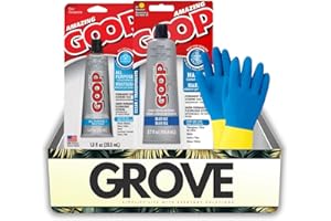 Amazing Goop Glue 3.7 oz + All Purpose Adhesive Bundle with Cleaning Gloves – UV Resistant, Waterproof, Multi-Surface Bond – 