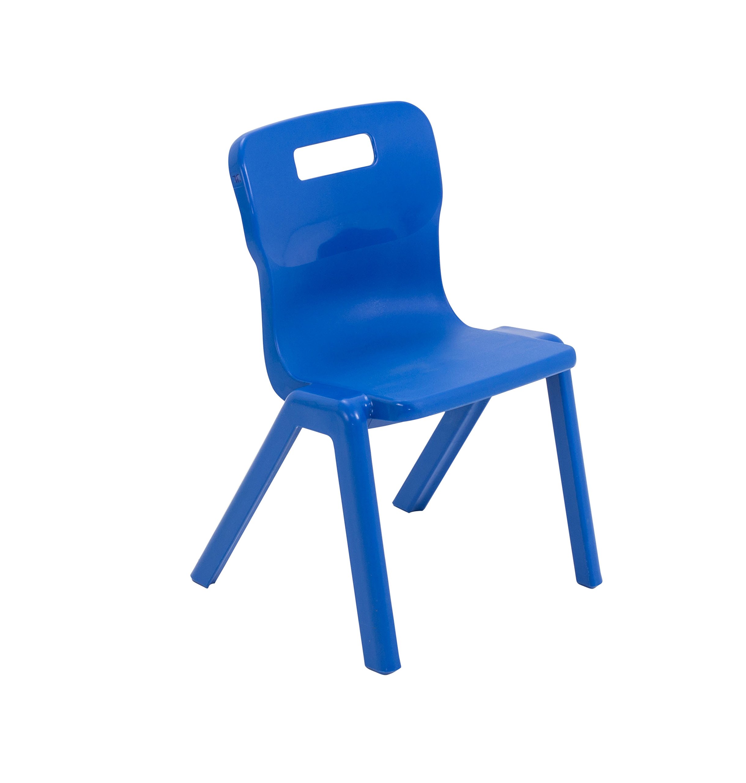 Titan One Piece Classroom Chair, Plastic, Blue, Size 2, Ages 3-5 Years, Pack of 6