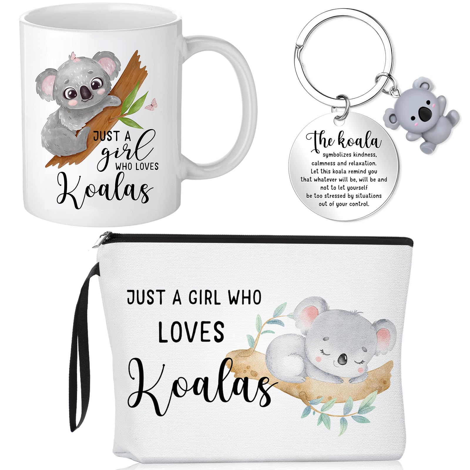 Photo 1 of ***FACTORY SEALED*** ***LIKE NEW OPEN BOX***Crtiin 3 Pcs Koala Gifts for Women Christmas 11 oz Coffee Mug Travel Cosmetic Bags Makeup Zipper Pouch Inspirational Keychain Thank You Gifts for Birthday Animal Lovers Coworkers