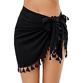 Lecieldusoir Women's Sarong Coverups Bathing Suit Wrap Skirt Beach Wrap Swimsuit Cover Ups with Tassels