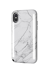 LuMee Duo Phone Case, White Marble | Front & Back