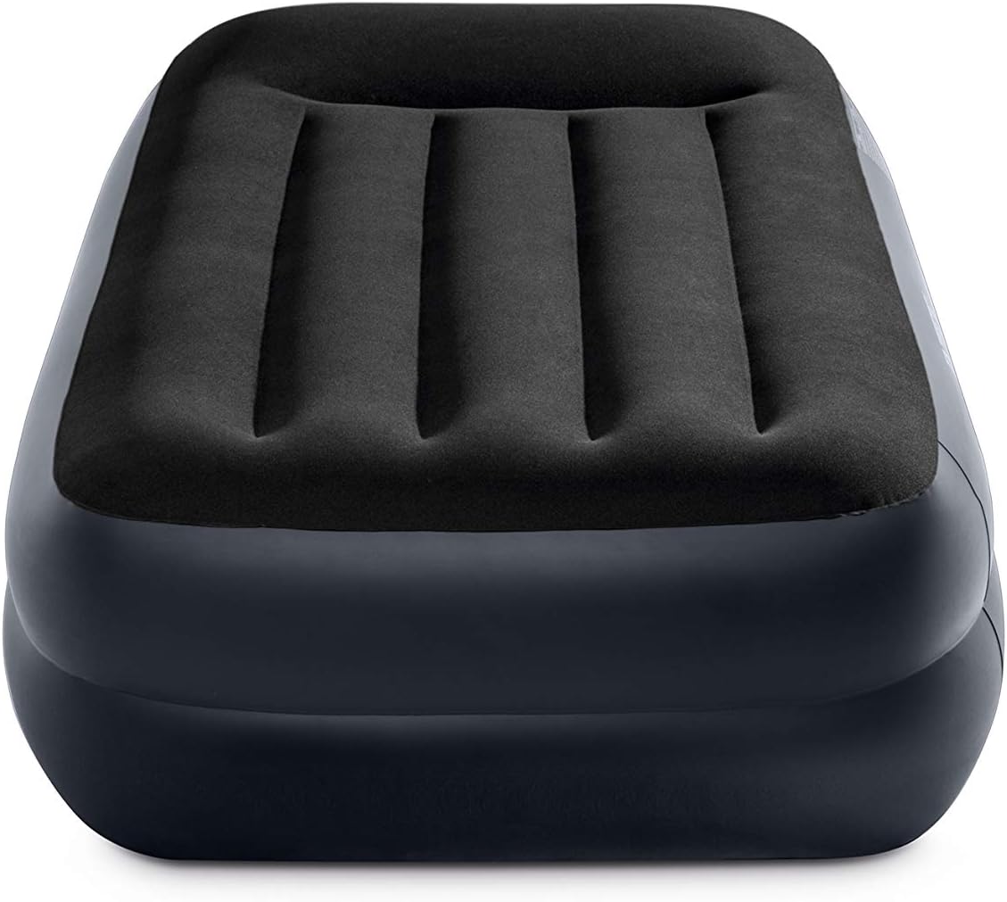 Intex Dura-Beam Standard Series Pillow Rest Raised Airbed w/Built-in Pillow & Internal Electric Pump, Twin: Sports & Outdoors